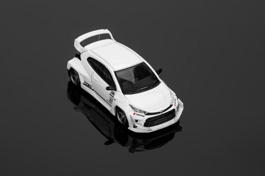 Fuji 1:64 Toyota GR Yaris Pandem Rocket Bunny Wide Body Hot Hatch HKS White Limited 499 Pieces