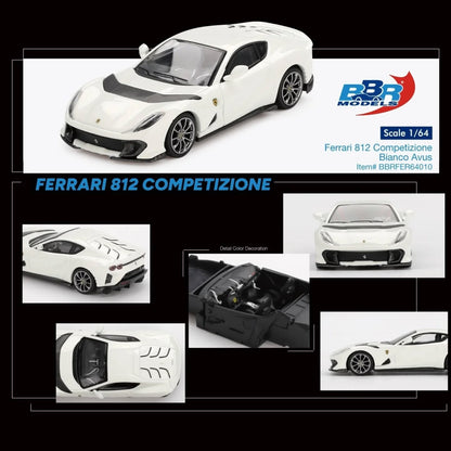 BBR 1:64 FERRARI 812 COMPETIZIONE BIANCO AVUS Official Licensed (BBRFER64010)