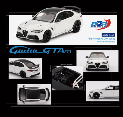 BBR 1:64 Alfa Romeo Giulia GTAm White Official Licensed (BBRDIE6426)
