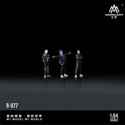 MoreArt 1:64 Drag Racing Teen Trio Initial D Movie Version Doll Set (3 Figures Set)