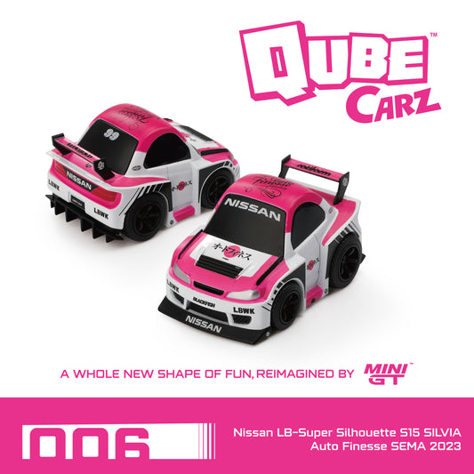 Mini GT 1:64 QubeCarz Nissan LB-Super Silhouette S15 SILVIA Auto Finesse SEMA 2023 /Blister packaging (QZ00502-BL)