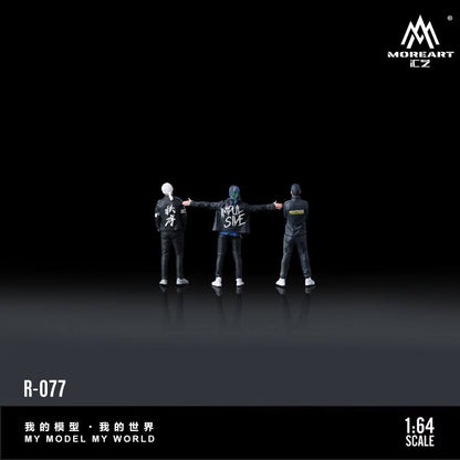 MoreArt 1:64 Drag Racing Teen Trio Initial D Movie Version Doll Set (3 Figures Set)