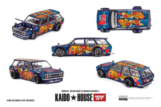 Mini GT x KAIDOHOUSE 1:64  DATSUN KAIDO 510 WAGON KOI WAGON V1 (KHMG248)