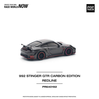 Pop Race 1:64 Porsche 992 Stinger GTR TopCar Design Carbon Edition Redline (PR640192)