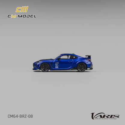CM Model 1:64 Subaru BRZ Mk2 ZD8 Varis Arising-1 Metallic Blue with Extra Wheel-Set