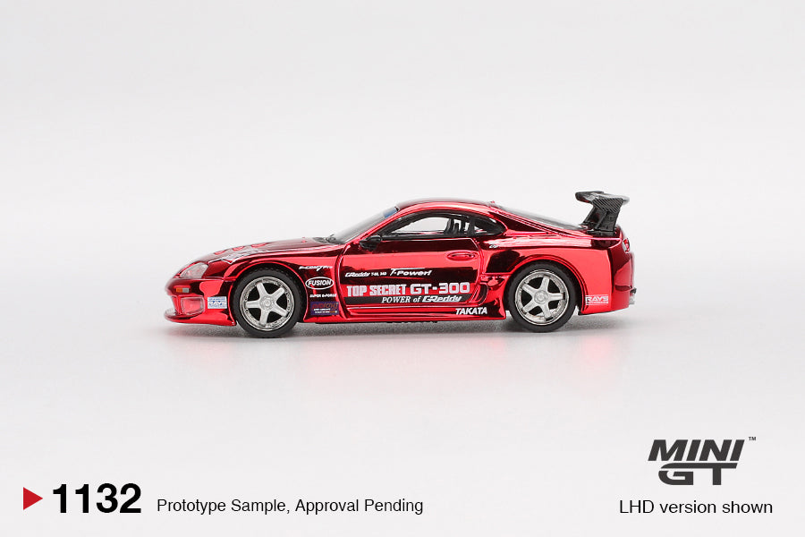 Mini GT 1:64 Toyota Supra (A80) Top Secret GT-300 Top Secret Red Chrome (MGT01132-CH)
