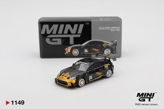 Mini GT 1:64 Toyota GR86 LB★Nation Black / Gold (MGT01149-CH)