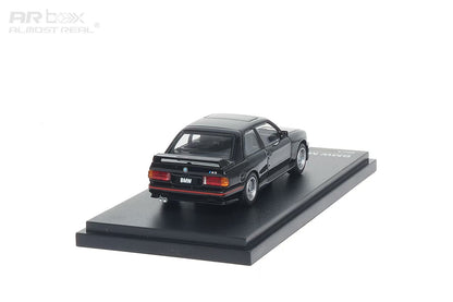 AR Box 1:64 BMW M3 MK1 E30 3 Series Sedan Black with Red Line Included Individual Numbered Collector Card BMW Official Licensed (630101001)