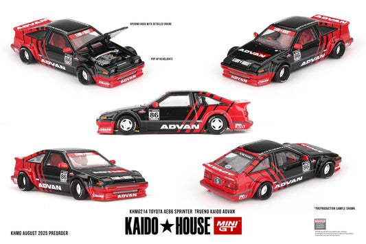 Mini GT x KAIDOHOUSE 1:64 Toyota AE86 Sprinter Trueno Kaido ADVAN (KHMG214)
