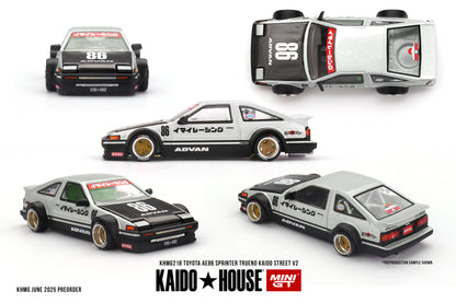 Mini GT x KAIDOHOUSE 1:64 Toyota AE86 Sprinter Trueno Kaido Street V2 (KHMG218)