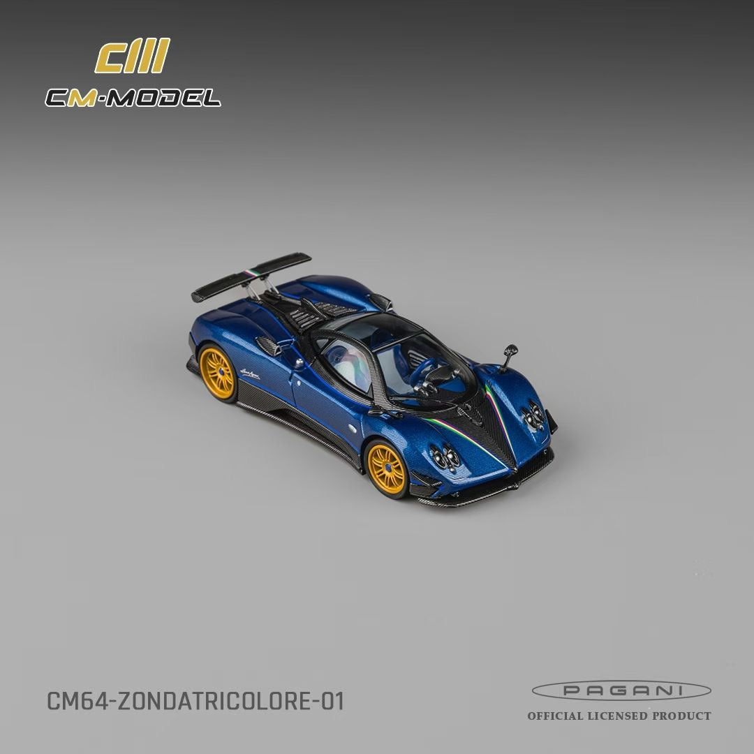 CM Model 1:64 Pagani Zonda Tricolore Carbon Blue Pagani Official Licensed