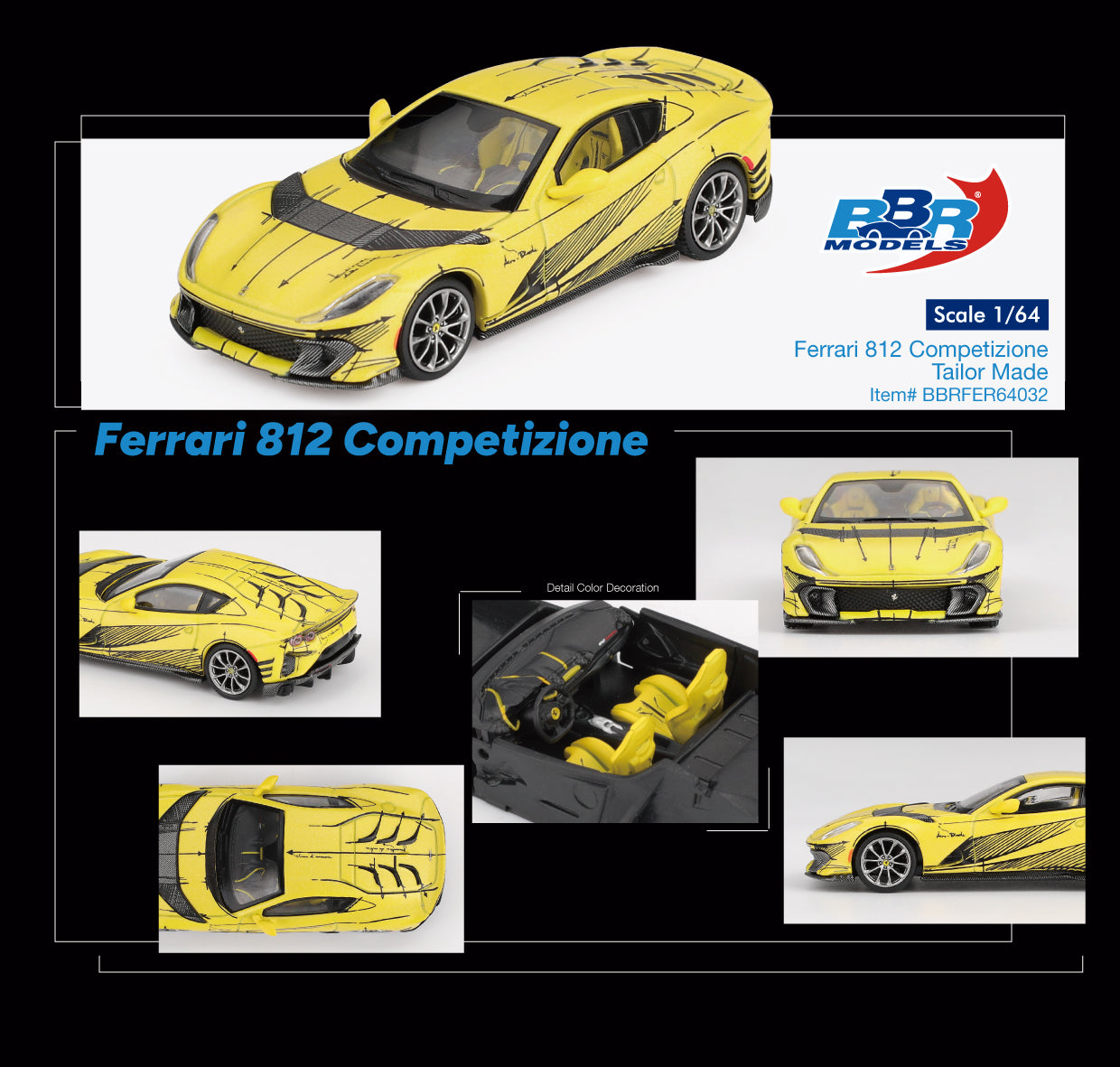 BBR 1/64 Ferrari 812 Competizione Tailor Made (BBRFER64032)