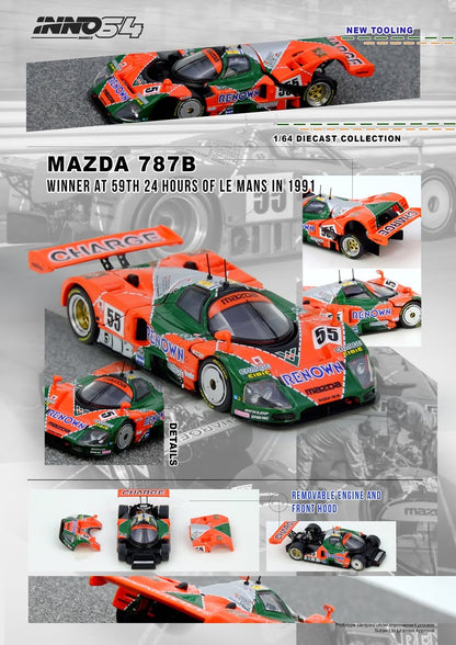 INNO64 1:64 MAZDA 787B Winner At 24 Hours Le Mans 1991 (IN64-787B-LM91W)