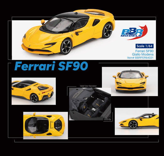 BBR 1/64 Ferrari SF90 Giallo Modena (BBRFER64031)