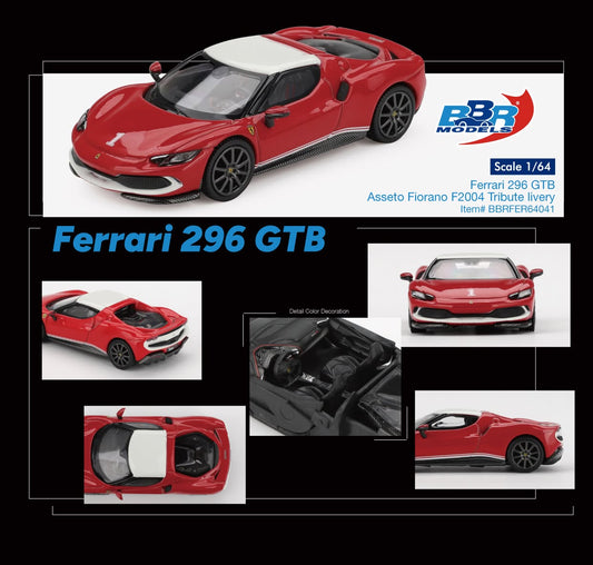 BBR 1/64 Ferrari 296 GTB Asseto Fiorano F2004 Tribute livery (BBRFER64041)