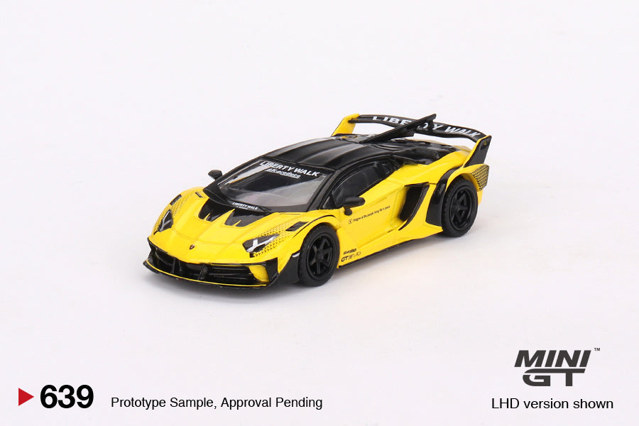 Mini GT 1:64 Lamborghini LB-Silhouette WORKS Aventador GT EVO Yellow LHD (MGT00639-CH)