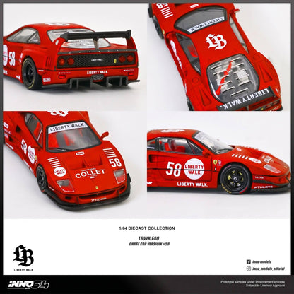 INNO64 1:64 LBWK F40 COLLET White in Premium Box Packaging (Chance of a Red Chase Car) (IN64-LBWKF40-COLLET)