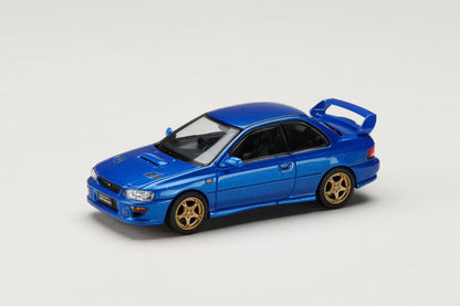 Hobby Japan x ModelModel 1/64 SUBARU Impreza WRX Type R STi Version V Sonic Blue (MICA) with WR Type Front Bumper in Blister Packaging