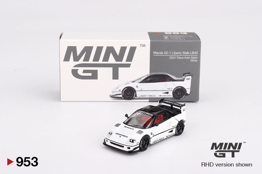 Mini GT 1:64 Mazda AZ-1 Liberty Walk LB40 White 2024 Tokyo Auto Salon (MGT00953-CH)
