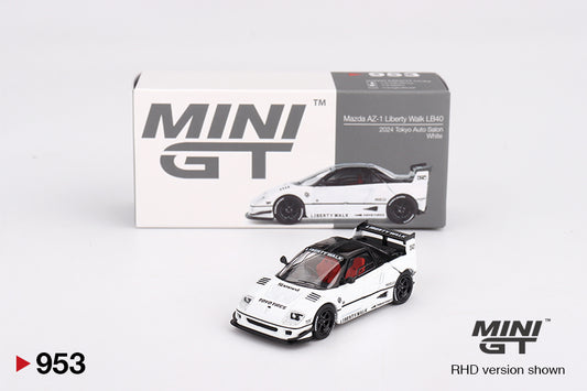 Mini GT 1:64 Mazda AZ-1 Liberty Walk LB40 White 2024 Tokyo Auto Salon (MGT00953-CH)