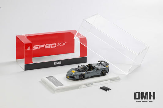 DMH 1:64 Ferrari SF90 XX Spider Convertible F173 road-legal Track-Focused Plug-In Hybrid 1030 Horsepower Removable Roof Grey