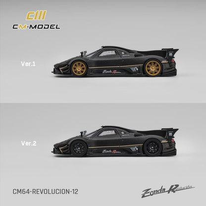 CM Model 1:64 Pagani Zonda R Evolucion Track Version Black Dry Carbon with Extra Wheel-Set Pagani Official Licensed