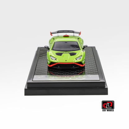 LCD Model 1:64 Lamborghini Huracan STO Green Openable Engine Hood with Detailed Engine Lamborghini Official Licensed
