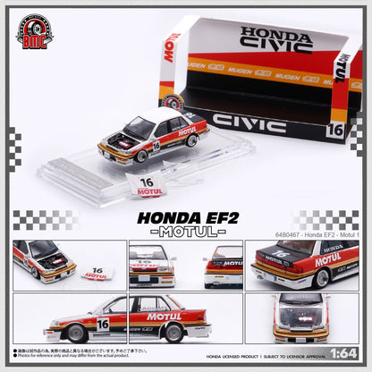 BMC BM Creations 1:64 Honda CIVIC EF2 1991 White MOTUL (RHD)