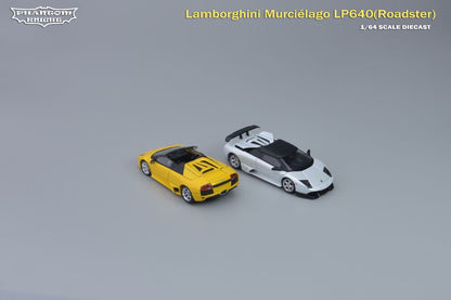 Phantom Knight 1:64 Lamborghini Mucielago LP640 Roadster Soft Top Convertible Roof Yellow (Openable Engine Hood and Air Intake, Magnetic Spoiler and Bumpers)