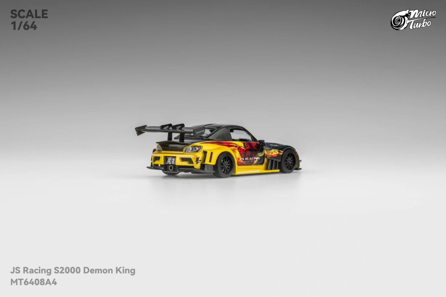 Micro Turbo 1:64 Honda S2000 Demon King AP1 J's Racing Custom China APA XOP 2025 Special Edition (Openable Engine Hood + Removable Engine + Magnetic Removable Wing)