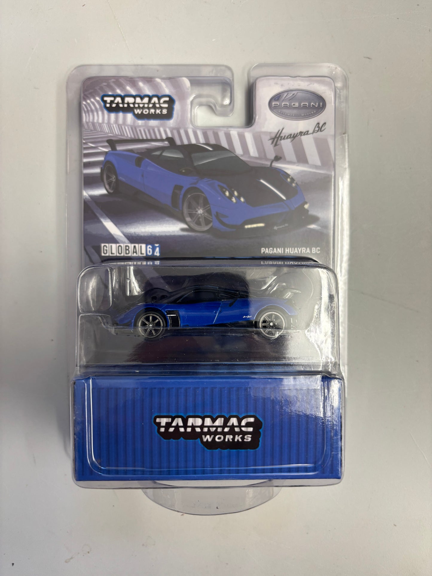 Tarmac Works 1/64 Pagani Huayra BC Blu Francia in Blister Packaging - GLOBAL64