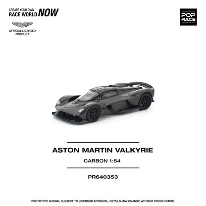 Pop Race 1:64 Aston Martin Valkyrie Carbon Opening Rear Hood Detailed Engine (PR640353)