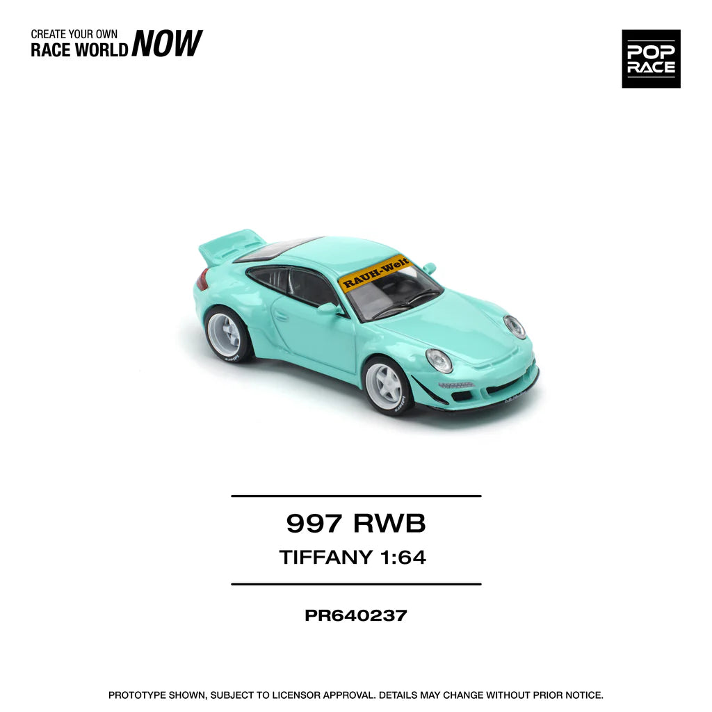 Pop Race 1:64 Porsche RWB 997 Tiffany Blue (PR640237)