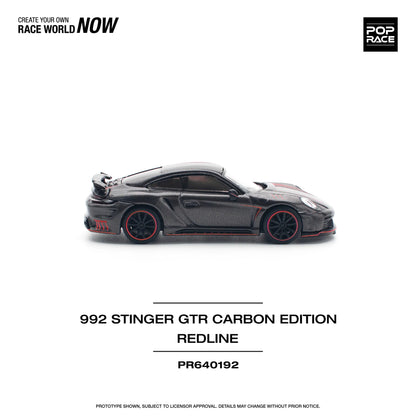 Pop Race 1:64 Porsche 992 Stinger GTR TopCar Design Carbon Edition Redline (PR640192)