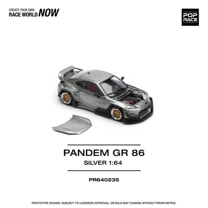 Pop Race 1:64 Toyota PANDEM GR86 ZN8 2022 ROCKET BUNNY Openable Front Hood Detailed Engine (PR640235)
