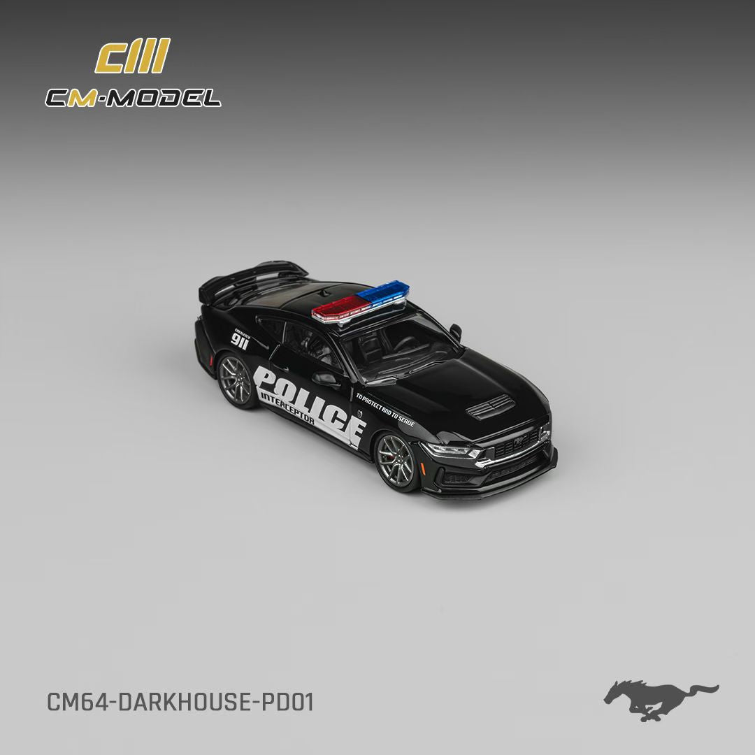 CM Model 1:64 Mustang Mk7 S650 Dark Horse Low Tail Spoiler Police Car