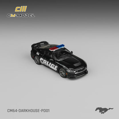 CM Model 1:64 Mustang Mk7 S650 Dark Horse Low Tail Spoiler Police Car