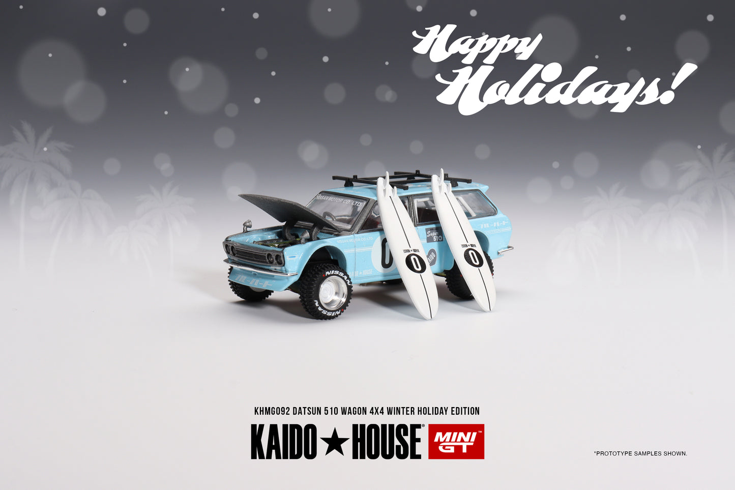 Mini GT 1:64 Datsun KAIDO 510 Wagon 4x4 Winter Holiday Edition Kaido House Christmas (KHMG092)