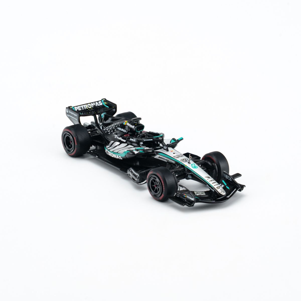 MINICHAMPS 1:64 MERCEDES-AMG PETRONAS FORMULA ONE TEAM W17 - GEORGE RUSSELL - WINNER SPRINT CHINA GP 2026 With FIGURINE AND POSITION BOARD