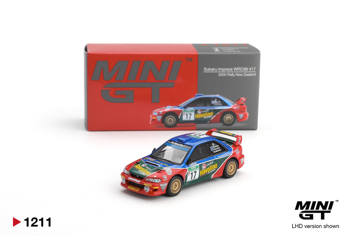 Mini GT 1:64 Subaru Impreza WRC98 #17 2000 Rally New Zealand (MGT01211-CH)