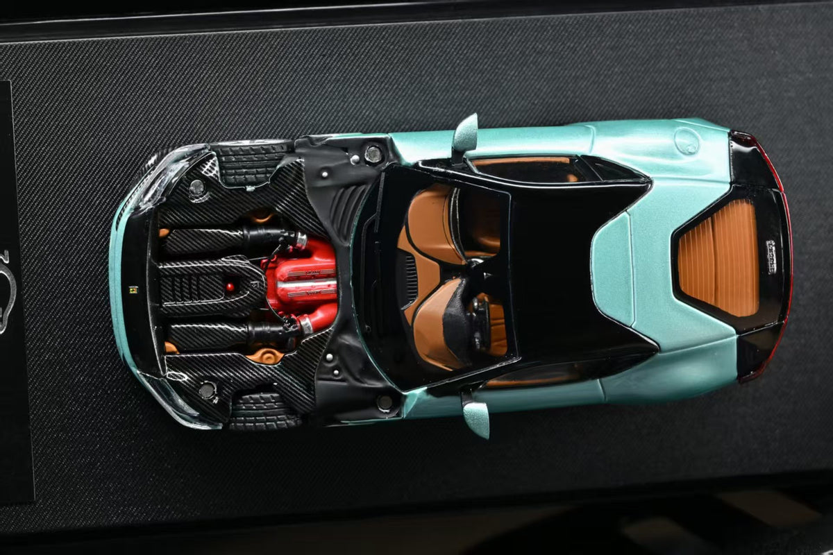 7CM Model 1:64 12Cilindri Hard Top Coupe Celeste Trevi Green Openable Front Good Detailed Engine