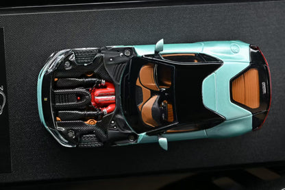 7CM Model 1:64 12Cilindri Hard Top Coupe Celeste Trevi Green Openable Front Good Detailed Engine