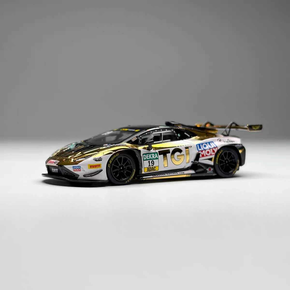 Trends Hobby 1:64 Lamborghini Huracan GT3 EVO2 GRT 2025 DTM #19 Openable Rear Hood Detailed Engine Lamborghini Official Licensed (241083E)