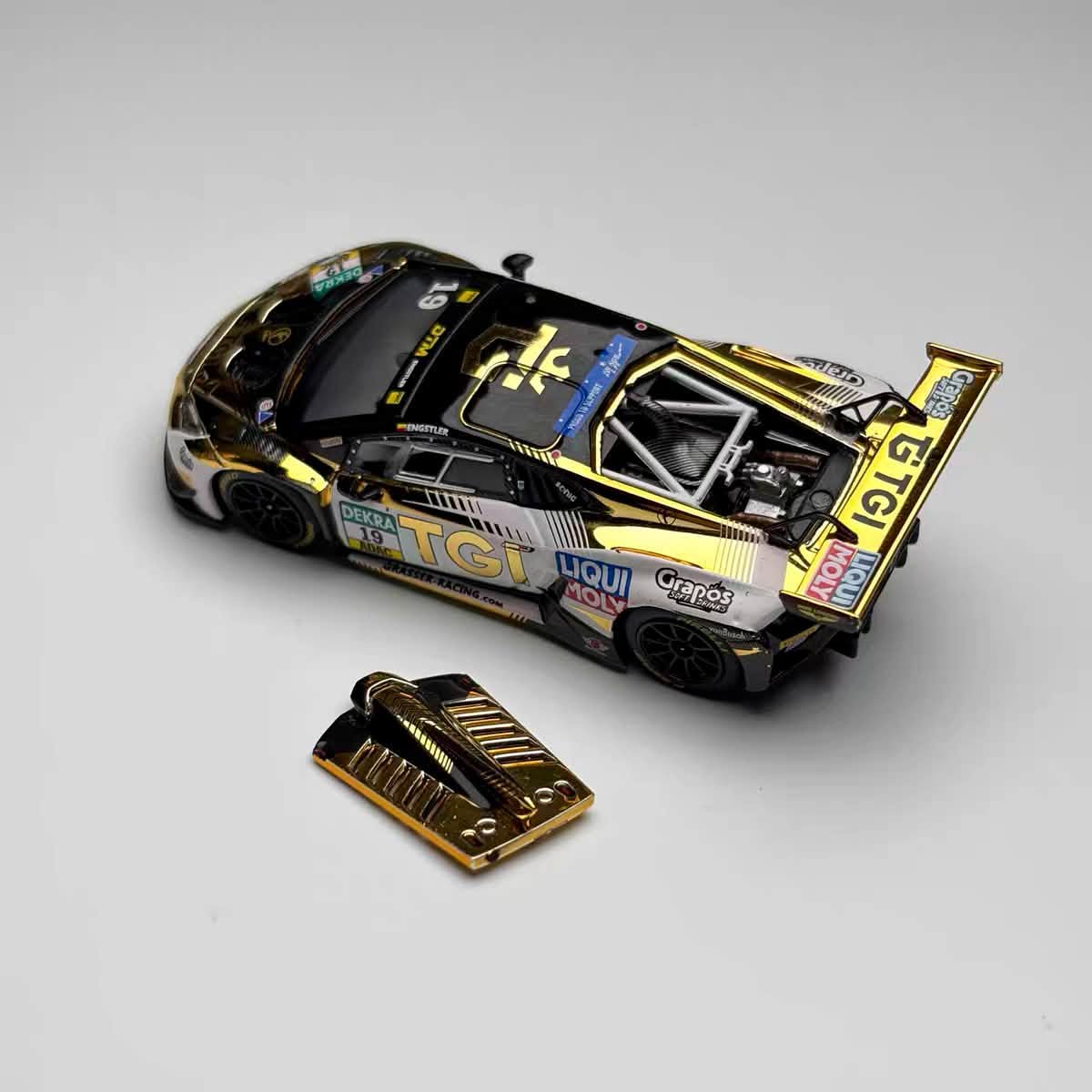 Trends Hobby 1:64 Lamborghini Huracan GT3 EVO2 GRT 2025 DTM #19 Openable Rear Hood Detailed Engine Lamborghini Official Licensed (241083E)