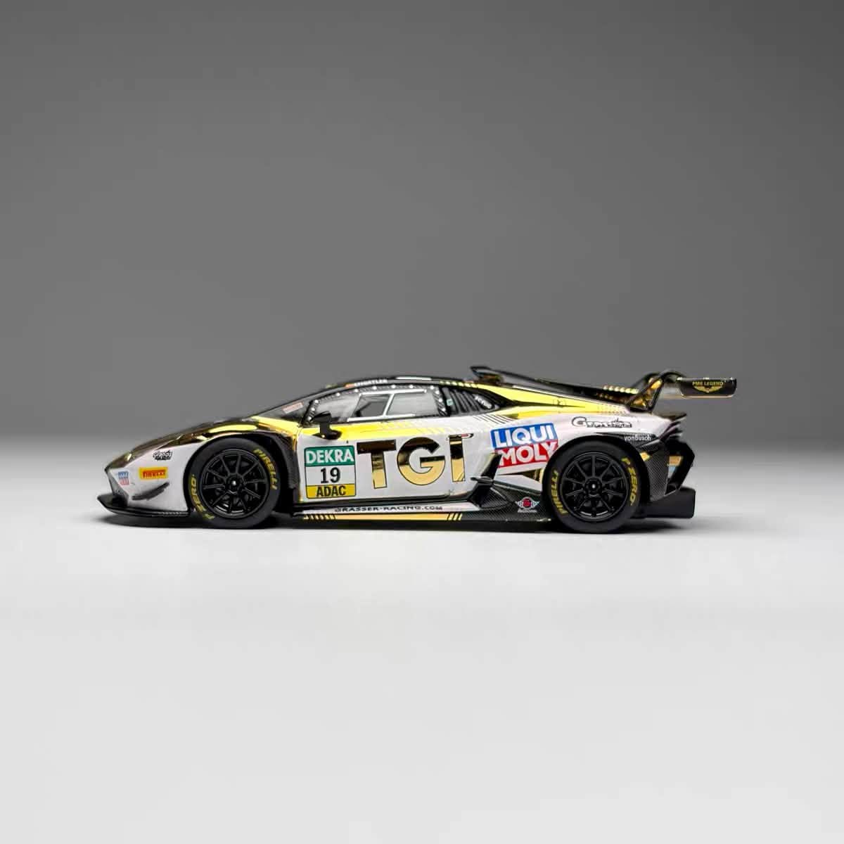 Trends Hobby 1:64 Lamborghini Huracan GT3 EVO2 GRT 2025 DTM #19 Openable Rear Hood Detailed Engine Lamborghini Official Licensed (241083E)