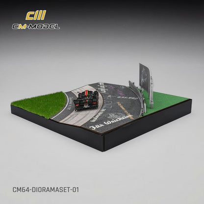 CM Model 1:64 Pagani Zonda R Evolucion Track Version Black Dry Carbon with Nurburgring Diorama Full Set (Pagani Official Licensed)