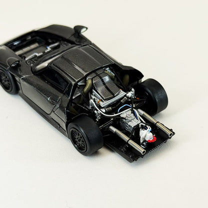 Transcend Model 1:64 Porsche 911 GT1 24h Le Mans GT1 1997 Full Carbon Black Openable Front and Rear Hood with Detail Engine in Premium Box Packaging
