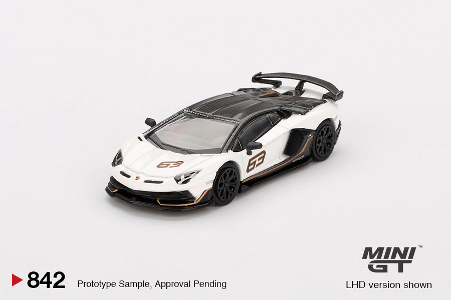Mini GT 1:64 Lamborghini Aventador SVJ 63 Bianco Asopo (MGT00842-CH)