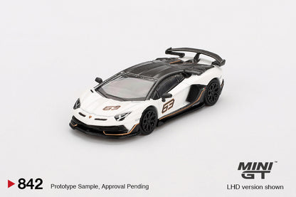 Mini GT 1:64 Lamborghini Aventador SVJ 63 Bianco Asopo (MGT00842-CH)