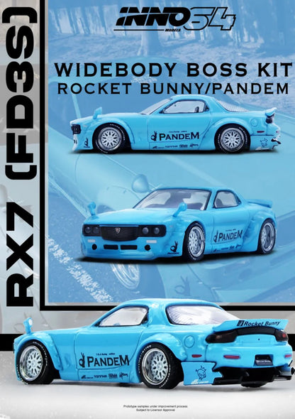 INNO64 1:64 MAZDA PANDEM ROCKET BUNNY RX7 (FD3S) Tiffany Blue (IN64-RX7FDP-TIFBLU)